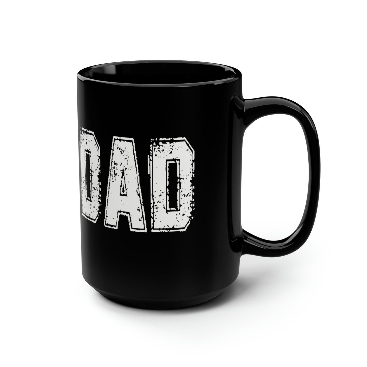 REAL DAD Black Mug, 15oz